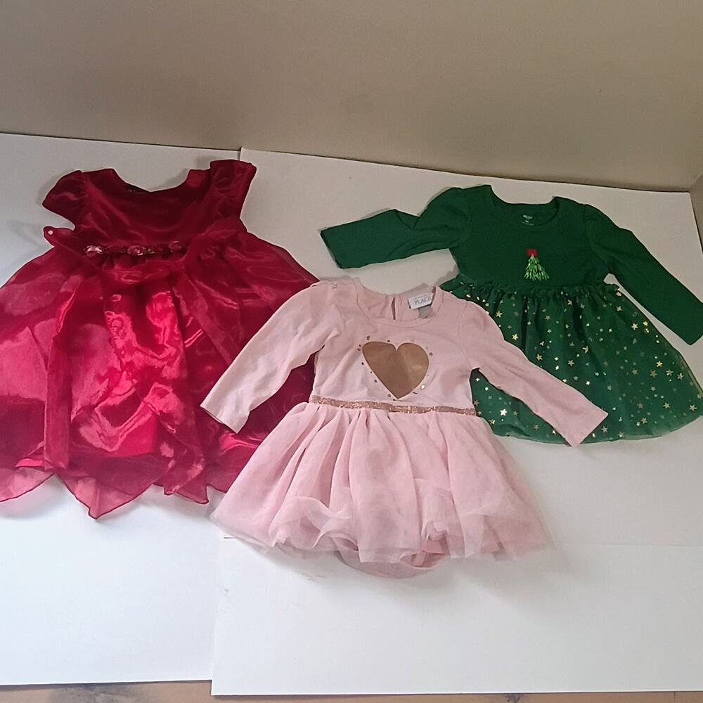 3pc 12 Months Baby Dress Bundle